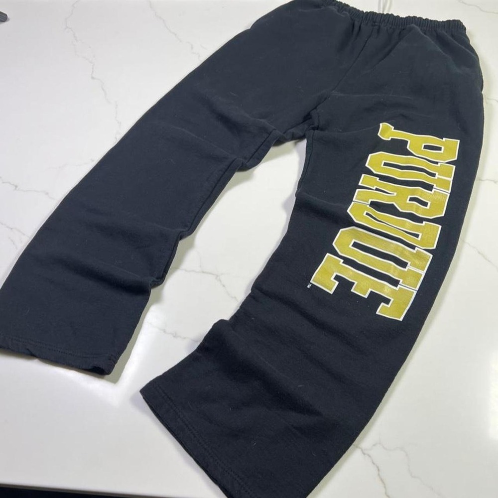 Purdue Boilermakers black sweatpants with yellow 'PURDUE' text,  L trendy baggy